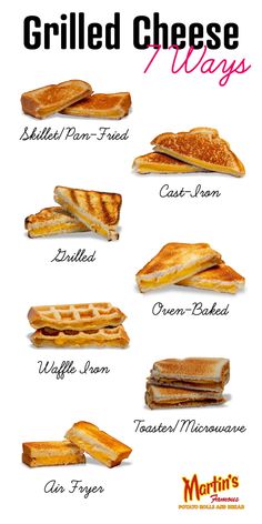 the menu for grilled cheese waffles is shown