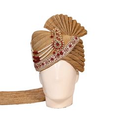 Customised in all size as per your requirements    Velcro turban adjustable in all size and usable  Indian wedding safa turban  for the sherwani Size 21/21.5/22/22.5/23/23.5/24/24.5 And specification feel free to contact us Head accessories extra cost Traditional Adjustable Gold Turban, Traditional Adjustable Turban For Wedding, Elegant Gold Wedding Turban, Traditional Gold Turban, Traditional Drape Turban For Festive Ceremonies, Ceremonial Turban With Traditional Drape For Festivals, Traditional Wedding Turban For Festive Occasions, Traditional Wedding Turban, Wedding Turban