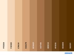 the shades of brown are shown in this color chart