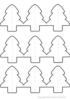 cut out christmas trees to make it look like they are lined up