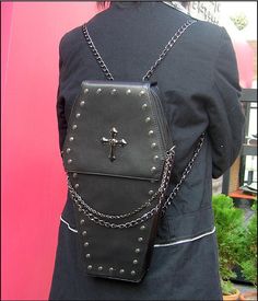 Coffin Purse, Coffin Bag, Goth Backpack, Backpack Ideas, Alt Clothes, Thanks Everyone, Punk Emo, Unique Purses, Diy Purse