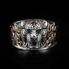 The Tiger Is The Overlord Of The Forest And The King In Animal Kingdom. Tiger Symbols Mighty, Brave And Generous. This Cool Tiger Ring Can Bring Good Luck To The Wearer And Make The Wearer Braver, Just Be Strong In Your Life With This Men Cool Ring! Material: Copper/Silver Plated Ring Size: 8 Color: Silver Surprise Gifts For Men Women,Suitable For Birthday, Cocktail Party ,Wedding Anniversary, Halloween, Thanksgiving, Christmas, New Year, Valentine's Day, Father's Day, Suitable For Family,Boys,M Tiger Ring Men, Asian Warrior, Birthday Cocktail Party, Class Jewelry, Cool Tiger, Tiger Ring, Birthday Cocktail, Cool Ring, Hip Hop Rings