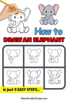 how to draw an elephant in just 9 easy steps with pictures and instructions for kids