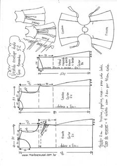 the pattern is shown with measurements and instructions to make it