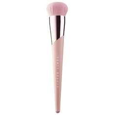 What it is: A large, domed foundation brush that is designed to seamlessly buff and stipple Pro Filtr foundation for fast buildable coverage.Highlighted Ingredients: - Blue Agave Extract: Mattifies. Ingredient Callouts: This product is cruelty-free.What Else You Need to Know: No matter the formula, this brush can blend it all. The large, domed shape is packed with soft, synthetic bristles to seamlessly buff and stipple any Fenty Beauty foundation. This brush blends with the ultimate speed and ea Fenty Beauty Foundation, Blue Agave, Highlighter Brush, Healthy Skin Tips, Makeup Looks For Brown Eyes, Highlighter Makeup, Foundation Brush, Fenty Beauty, Makeup Essentials