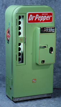 an old style dr pepper vending machine