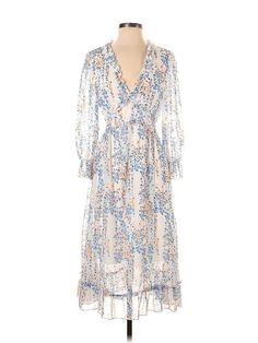 Shein Casual Dress Size: 4 Ivory Dresses - used. 100% POLYESTER, Plunge, Paisley, Midi/Calf Length, Long Sleeve | Shein Casual Dress: Ivory Paisley Dresses - Used - Size 4 Spring Daytime Printed Dresses, Printed Dresses For Daytime Spring, Printed Dresses For Daytime In Spring, Elegant Floral Print Daytime Dress, Elegant Floral Print Dress For Daytime, Daytime Floral Print Midi Dress With V-neck, Spring V-neck Maxi Dress With Paisley Print, Daytime Floral Print V-neck Midi Dress, Spring V-neck Midi Dress With Paisley Print