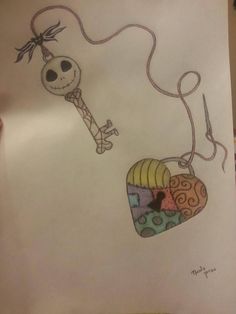 a drawing of a skeleton holding a heart