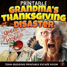 ⭐ Grandma's Thanksgiving Day Disaster is a PRINTABLE Escape room perfect for any party or family gathering, especially around Fall and Thanksgiving time! ⭐  ⭐ You arrive at Grandma's house for Thanksgiving and step into the house, expecting to be greeted by your family and the aroma of that delectable pie, but instead see Grandma running toward you in full panic mode. She hands you a note with a map and screams; someone has stolen all of my Thanksgiving recipe cards! It's a Thanksgiving Day Disaster.⭐ ⭐ This PRINTABLE escape includes puzzle-solving challenges and clue-based exercises that are designed to help develop critical thinking skills, work collaboratively, and strengthen family ties and friendships. ⭐ Difficulty Level: Novice (All of our escape rooms include hints that can be hande Thanksgiving Escape Room For Kids, Thanksgiving Escape Room Free, Thanksgiving Escape Room, Escape Room Printable, Printable Escape Room, Behavior Incentives, Thanksgiving Breakfast, Escape Room Puzzles, Thanksgiving Time