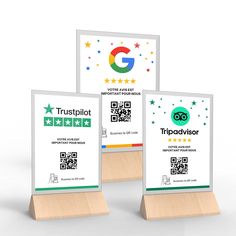 three awards are placed next to each other in front of a white background with the google logo