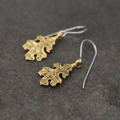 Oak leaf Earrings Gold Leaf Earrings Silver Leaf Earrings by wildharegems.com Leaf-shaped Jewelry With Matching Earrings, Nickel-free Leaf-shaped Nature-inspired Earrings, Leaf-shaped Jewelry With Matching Earrings For Gift, Metal Leaf-shaped Earrings As Gift, Leaf-shaped Metal Earrings As Gift, Nickel-free Leaf-shaped Brass Jewelry, Leaf-shaped Jewelry Gift, Nature-inspired Hypoallergenic Leaf Earrings, Nickel-free Leaf-shaped Nature-inspired Jewelry