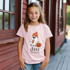 The kids heavy cotton tee is perfect for everyday use. The fabric is 100% cotton for solid colors. Polyester is included for heather-color variants.  .: Made with 100%, midweight (5.3 oz/yd² (180 g/m US cotton that feels soft to the touch and a great choice for any season. .: Made using ethically grown and harvested US cotton. Gildan is also a proud member of the US Cotton Trust Protocol ensuring ethical and sustainable means of production. This blank tee is certified by Oeko-Tex for safety and Basic Pink T-shirt For Fall, Back To School Gift, School Gift, Back To School Gifts, Halloween Ghost, Halloween Ghosts, Kids Tops, Spooky Season, Trick Or Treat