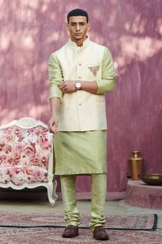 Shop for Weaver Story Off White Raw Silk Nehru Jacket for Men Online at Aza Fashions Nehru Jacket For Men, Embellished Buttons, Nehru Jacket, Nehru Jackets, Jacket For Men, Band Collar, Kurta Set, Jackets Online, Raw Silk