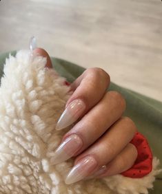 Madeline Argy Nail, Madeline Argy Nails, Madeline Argy Style, Madeline Argy Aesthetic, Clear Long Nails, Clear Almond Nails, Madeline Argy, Long Almond Nails, Red Acrylic Nails