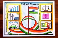 a poster with different things on it and the words vissit bharat written below