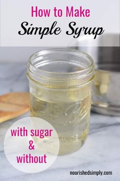 a jar filled with sugar sitting on top of a counter