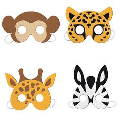 Party Animals Foam Masks 4ct Animal Themed Birthday Party, Jungle Decorations, Animals Party, Wild Party, Dinosaur Party Favors, Jungle Safari Party, Animal Party Theme, Safari Birthday Party, Happy Mood