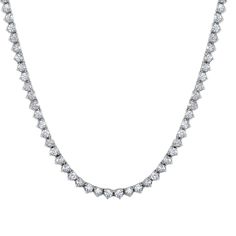 This gorgeous diamond tennis necklace will add sparkle to your occasion! The beautiful diamonds glisten in a classic and secure 4-prong setting. High quality diamonds are H-I color and I1 clarity, and are appraised by the International Gemological Institute. The necklace is masterfully crafted in lustrous, high quality 14K gold, offering durability and luminosity in appearance.  Created in both white and yellow gold, which offers two different choices for your selection.  The necklace stays secu Tennis Style, Diamond Tennis Necklace, Diamond Jewelry Necklace, Diamond Necklaces, Securely Attached, Sparkling Diamond, Sam's Club, Black Tie Event, Diamond Settings