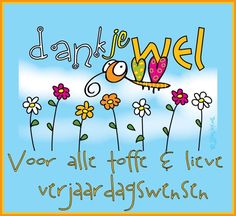 a cartoon bird flying in the sky with daisies and flowers around it that says, dan jewel