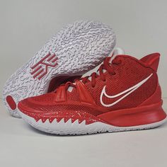 Up For Grabs Are The Nike Kyrie 7 Tb University Red White Da7767 603 Mens Size 4.5 Or Converts To Womens Sz 6 Shoes. Brand New Without Box And Never Worn. Thanks Bball Shoes, Hoop Shoes, Kyrie 7, Air Max 90 Black, Nike Sf, Red Basketball Shoes, Ball Shoes, Nike Air Jordan 11, Nike Air Force Ones