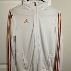 All Orders Ship In 1-3 Business Days!! White And Rose Gold Adidas Jacket Size Small. Brand New, Never Used Or Worn With No Tag. Negotiable Price Sporty White Outerwear For Fall, Sporty White Fall Outerwear, Adidas White Track Jacket For Winter, White Outerwear For Fall Sports, White Adidas Track Jacket For Winter, Adidas White Track Jacket For Fall, Adidas White Outerwear For Fall, Casual White Adidas Track Jacket, White Adidas Windbreaker For Winter