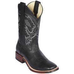 Mens Black Square Toe Boots - Los Altos Boots Mens Square Toe Boots, Black Square Toe Boots, Mexican Boots, Square Toe Leather Boots, Botas Western, Square Toe Cowboy Boots, Elegant Boots, Genuine Leather Boots, Square Toe Boots