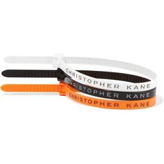 Brand New With Tags Christopher Kane Cable Tie Bracelets. Rare Limited Edition From The Spring 2016 Collection. Includes 3 Bracelets That Are Adjustable So You Can Easily Take Them On And Off. The Colors Are Black, Orange, And White. Super Chic And The Best Part Is That They’re Easy To Clean, Won’t Tarnish And You Don’t Have To Be Careful With Them Since They’re Not Fragile. Plastic Bracelets, Tie Bracelets, Plastic Bangles, Perfume Design, Cable Tie, Christopher Kane, Plastic Jewelry, Clothing Tags