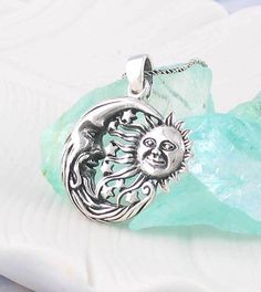 Flying Sun & Moon Necklace in Sterling Silver | FREE Shipping in USA – woot & hammy Sun And Moon Pendant, Moon Pentacle, Sun And Moon Necklace, Feminine Necklace, The Sun And Moon, Branch Necklace, Feather Ring, Diamond Necklaces, Diamond Gift