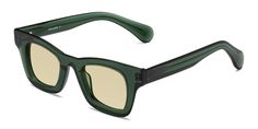 Jade Green Thick Acetate Trapezoid Tinted Sunglasses with Light Champagne Sunwear Lenses - Route Glasses For Face Shape, Wayfarer Glasses, Popular Sunglasses, Eyeglass Frames For Men, Large Sunglasses, Progressive Lenses, Round Eyeglasses, Men's Eyeglasses, Gradient Sunglasses