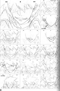 an image of some anime character sketches