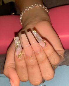 Type Of Nails, Turtle Nail Art, Gold Acrylic Nails, Drip Nails, Nagel Tips, Ombre Acrylic Nails, Glamour Nails, Homecoming Nails Acrylic, White Acrylic Nails