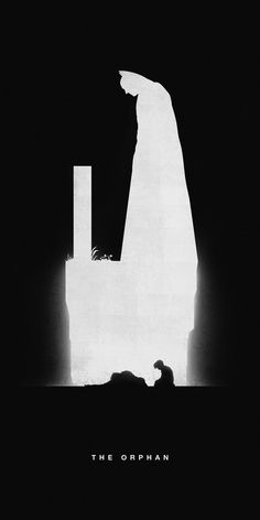 the batman silhouette is shown in black and white, as well as an image of a man