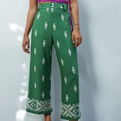 These Pants Are Gorgeous And Hard To Find. Too Large For Me To Have Altered To Fit Properly Or I’d Be Keeping Them. They Run Small. I Am Typically A M To A L Zara Cotton Ankle-length Wide Leg Pants, Zara Green Bottoms With Elastic Waistband, Zara Wide Leg Cotton Pants For Summer, Zara Green Bottoms For Vacation, Zara Green Casual Wide Leg Pants, Zara Casual Green Wide Leg Pants, Zara Wide Leg Vacation Bottoms, Zara Green Wide Leg Bottoms, Zara Green Ankle-length Wide Leg Pants