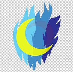 an abstract blue and yellow fire logo, with the letter c on it's side