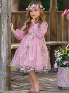 Spring Flower Embroidered Lace Dress Summer Birthday Parties, Romantic Sleeves, Bohemian Princess, Fashion Shoots, Embroidered Lace Dress, Lace Pink Dress, Summer Birthday, Soft Tulle, Girls Wardrobe