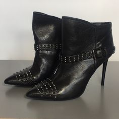 Kenneth Cole Bon Always Studded Leather Ankle Boots. Never Worn. Size 9m . Too Big For Me. Unfortunately Box Was Lost At The Moving. Thanks For Looking! Chic Ankle-high Studded Heeled Boots, Silver Studded Ankle-high Boots, Studded Leather Ankle-high Heeled Boots, Black Ankle-high Moto Boots With Studded Outsoles, Studded Black Ankle-high Heeled Boots, Kenneth Cole Shoes, Studded Leather, Kenneth Cole, Leather Ankle Boots