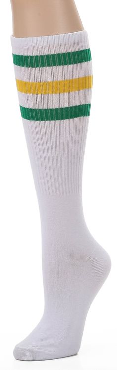 PRICES MAY VARY. 80% Cotton/15% Nylon/5% Elastane Imported Machine Wash The old school fit Shoe Size: Mens 6-12 Womens 7-13. Approximate leg length is 11" (28cm) Over the calf length and triple stripes.Knee high socks are available in multiple colorful, in which you can always find your favorite. The stockings are Soft knit material,ribbed upper. Suitable for all seasons, keeping warm in winter The long socks with three stripes will be your cosplay costume stranger ,playing skate, playing footba Sporty Knee-high Cotton Socks, Casual Cotton Knee-high Socks, White Mid-calf Cotton Socks, White Cotton Mid-calf Socks, Classic White Knee-high Socks, Classic Mid-calf Cotton Socks, Retro Socks, Striped Tube Socks, Cherokee Woman