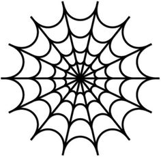 a spider web is shown in this black and white drawing, it looks like the web has