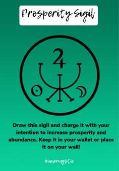 a green and black poster with the words prosperity signal