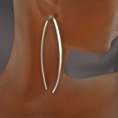 CECILE STEWART JEWELRY Minimalist Earrings -standard common ear wire thickness -will assume 14k gold filled unless you select an alternate metal at checkout -choose form 1.5 inches to 3 inches at checkout -rectangular wire dimension -rubber stoppers for the back of the earrings are included - one pair of earrings This listing is for one pair of earrings. I make all my earrings from a hard temper wire which ensures that there is a spring to the earring and that it will keep its shape. These earri Gold Threader Earrings, Line Earrings, Threader Earrings Gold, Jewelry Minimalist, Argentium Silver, Threader Earrings, Earrings Long, Wire Earrings, Minimalist Earrings