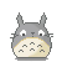 a pixelated image of a totoro