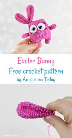 an easter bunny crochet pattern is shown with the text, free crochet pattern