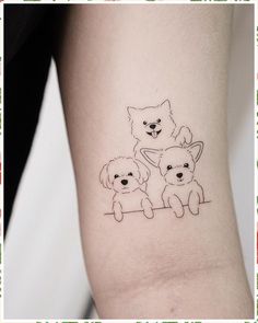 Want to show your love for dogs in a unique and meaningful way? Get a dog line tattoo! Dog Tattoo Fine Line, Dog Fine Line Tattoo, Dog Line Tattoo, Fine Line Dog Tattoo, Tattoo Perro, Pet Portrait Tattoos, Cat And Dog Tattoo, Tatoo Dog, Puppy Tattoo