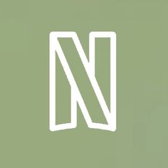 the letter n is made up of thin lines on a light green background with white outline