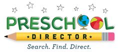 a pencil with the words preschool director and stars in the sky above it, which reads search find direct