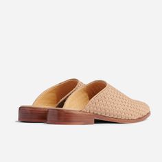 Elevate your slide game with artisanal woven texture so versatile you can't stop / won't stop wearing them. | Ama Woven Mule Shoes Woven Almond . Size 9 Casual Woven Leather Mules With Flat Heel, Casual Slip-on Woven Leather Mules, Casual Woven Leather Slip-on Mules, Casual Woven Leather Mules, Casual Woven Closed Toe Mules, Casual Closed Toe Woven Leather Mules, Casual Woven Leather Mules With Closed Toe, Casual Woven Leather Closed Toe Mules, Casual Brown Woven Mules