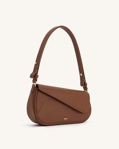 Addisyn Shoulder Bag - Brown - JW PEI Classic Flap Baguette Bag For Everyday Use, Brown Envelope Shoulder Bag With Removable Pouch, Elegant Flap Shoulder Bag With Mobile Phone Pocket, Daily Use Flap Baguette Bag With Detachable Strap, Daily Use Baguette Bag With Removable Pouch, Elegant Brown Handheld Phone Bag, Elegant Handheld Brown Phone Bag, Brown Envelope Shoulder Bag For Daily Use, Everyday Baguette Bag With Removable Pouch And Flap