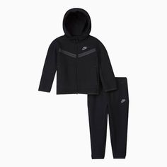 Nike Haddad Kid's Sportswear Tech Fleece Tracksuit Infants - Color: Black - Tops and Bottoms USA - Nike Tech Jacket, Hoodie And Pants Set, Nike Sportswear Tech Fleece, Kids Sportswear, Hoodie And Pants, Nike Tech Fleece, Tapered Trousers, Nike Tech, Tech Fleece