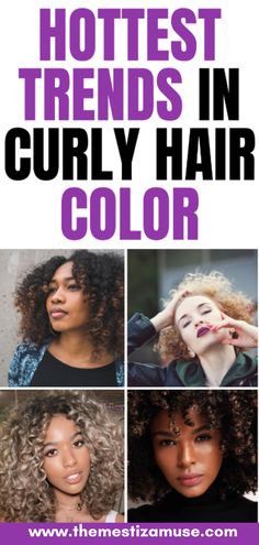 Four women with trending curly hair colors. Round Face Curly Hair, Extreme Hair Colors, Curly Hair Color, Natural Dark Hair, Black Hair Ombre, Ombre Curly Hair, Dyed Curly Hair, Grey Curly Hair, Latest Hair Color