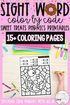 the sight word color by code worksheet for kids